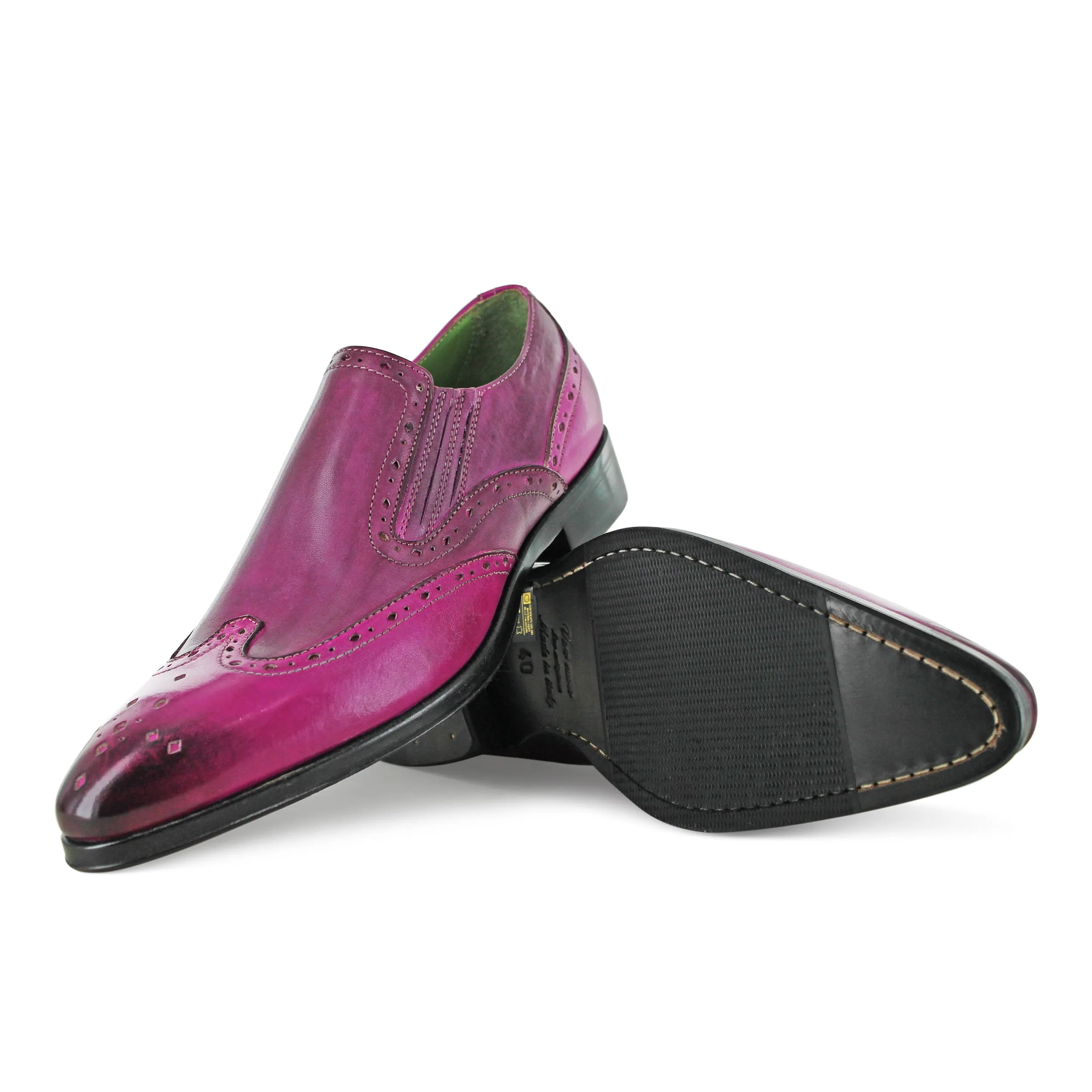 1350 - Fuchsia Slip On Brogue