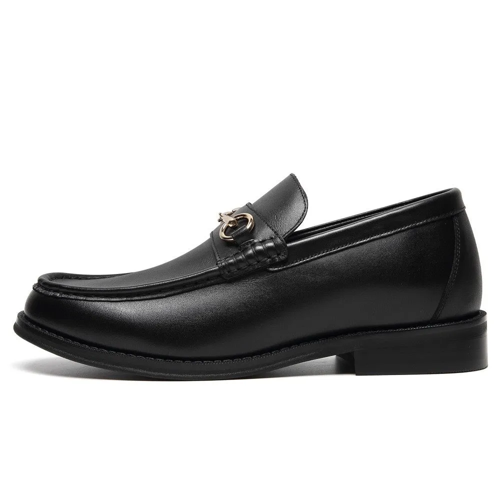 5 CM/1.95 Inches CMR CHAMARIPA  Men's Black Leather Height-Increasing Loafers