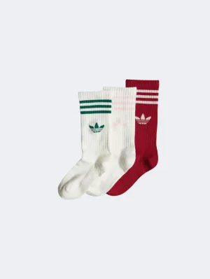 Adidas  Kids-Unisex Original Sock Red/Off White/Yellow