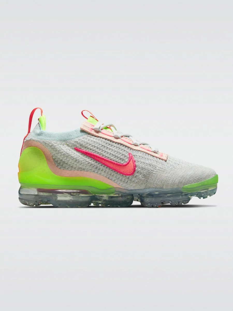 Air Vapormax 2021 Flyknit Sneaker - Photon Dust/Hyper Pink-Bright Mango-Volt