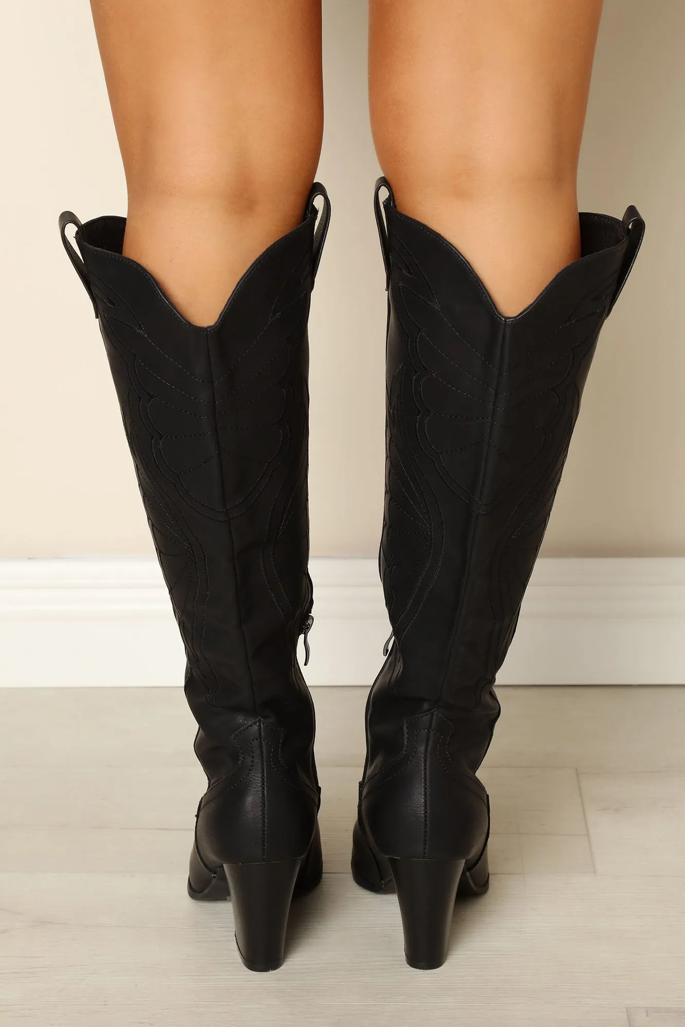 Always A Good Time Knee High Boots - Black