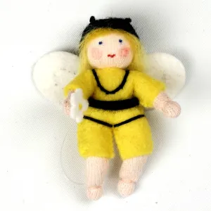 Ambrosius Yellow Bee White Skin Hanging Decoration 6.5cm