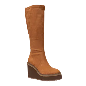 APEX in CAMEL Wedge Knee High Boots