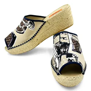 BAGAGE Grey Modern Wedge Espadrilles