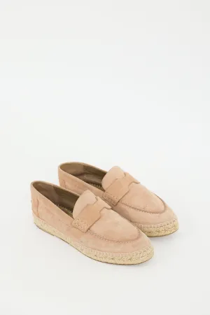 Beige Suede Loafer Espadrille