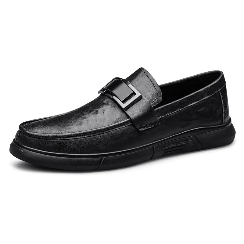 binfenxie Genuine Leather Mens Casual Shoes Luxury Brand Italian Formal Shoes High Quality Designer Loafers Moccasin Slip on Driving Shoes