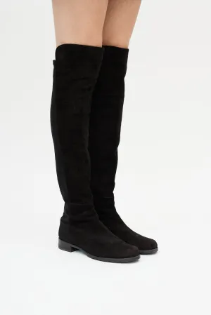 Black 5050 Suede Knee High Boot