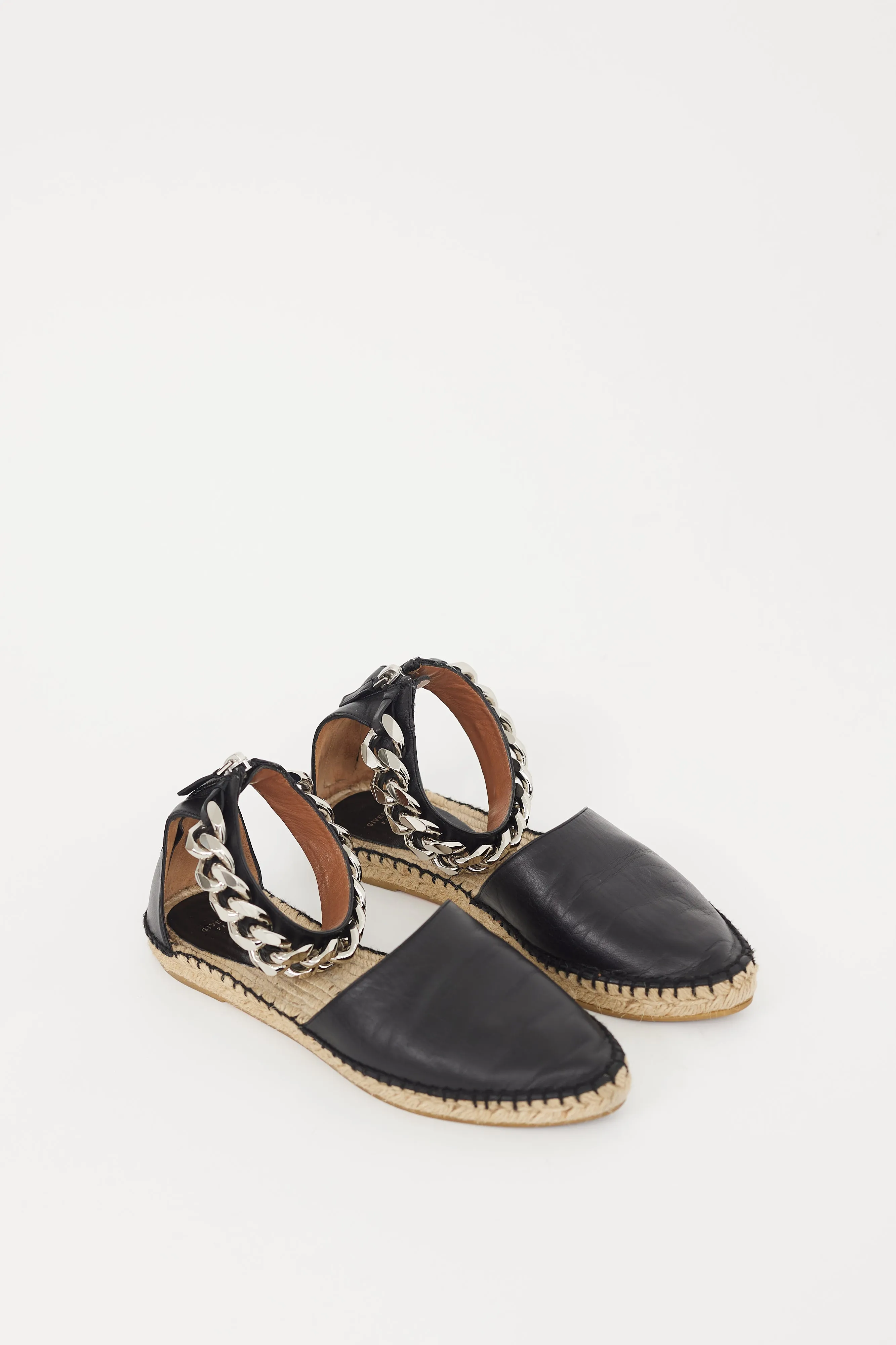 Black & Beige Leather Maremma Espadrille