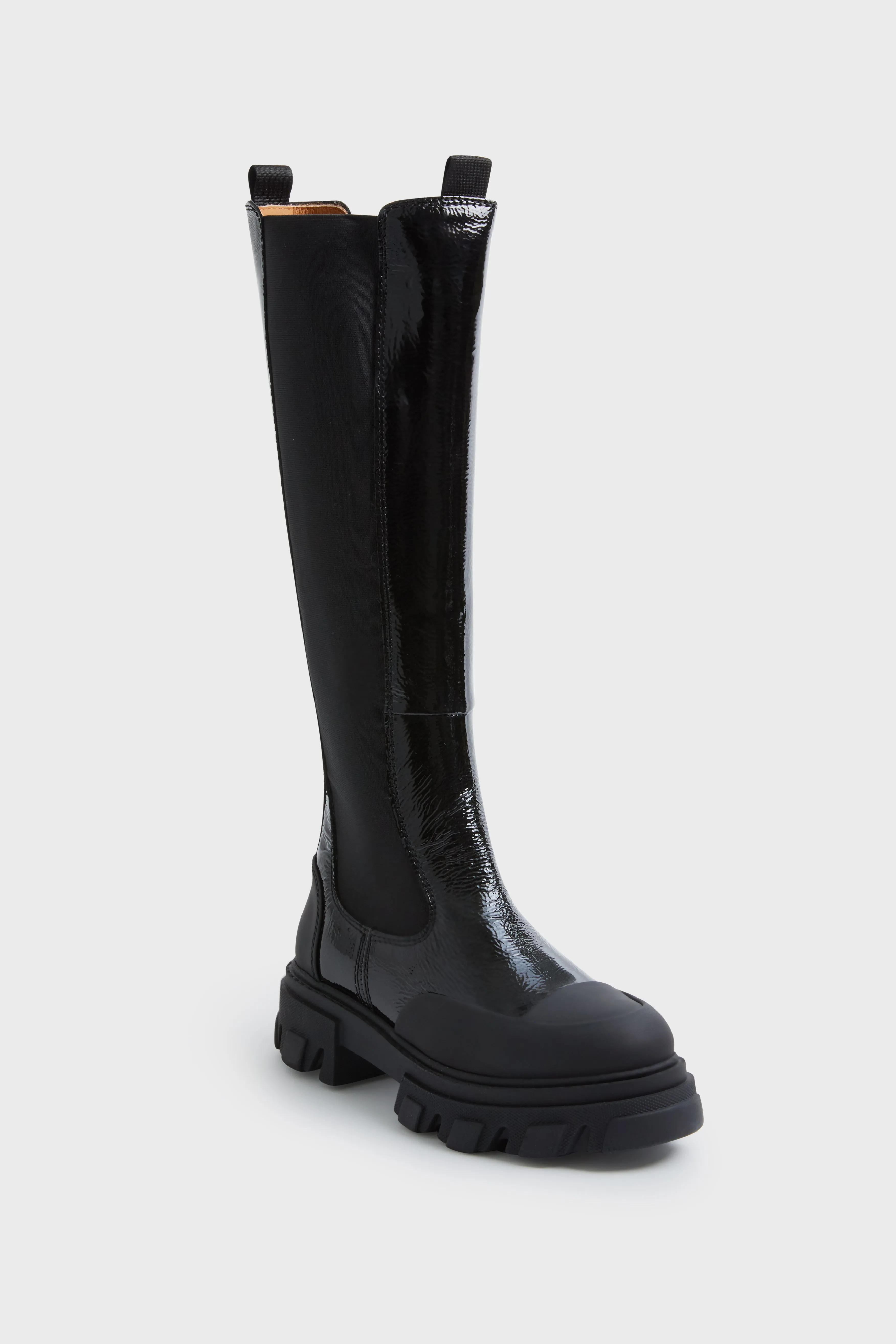 Black Cleated High Chelsea Boot