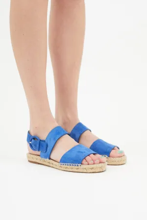 Blue Suede Espadrilles Sandal