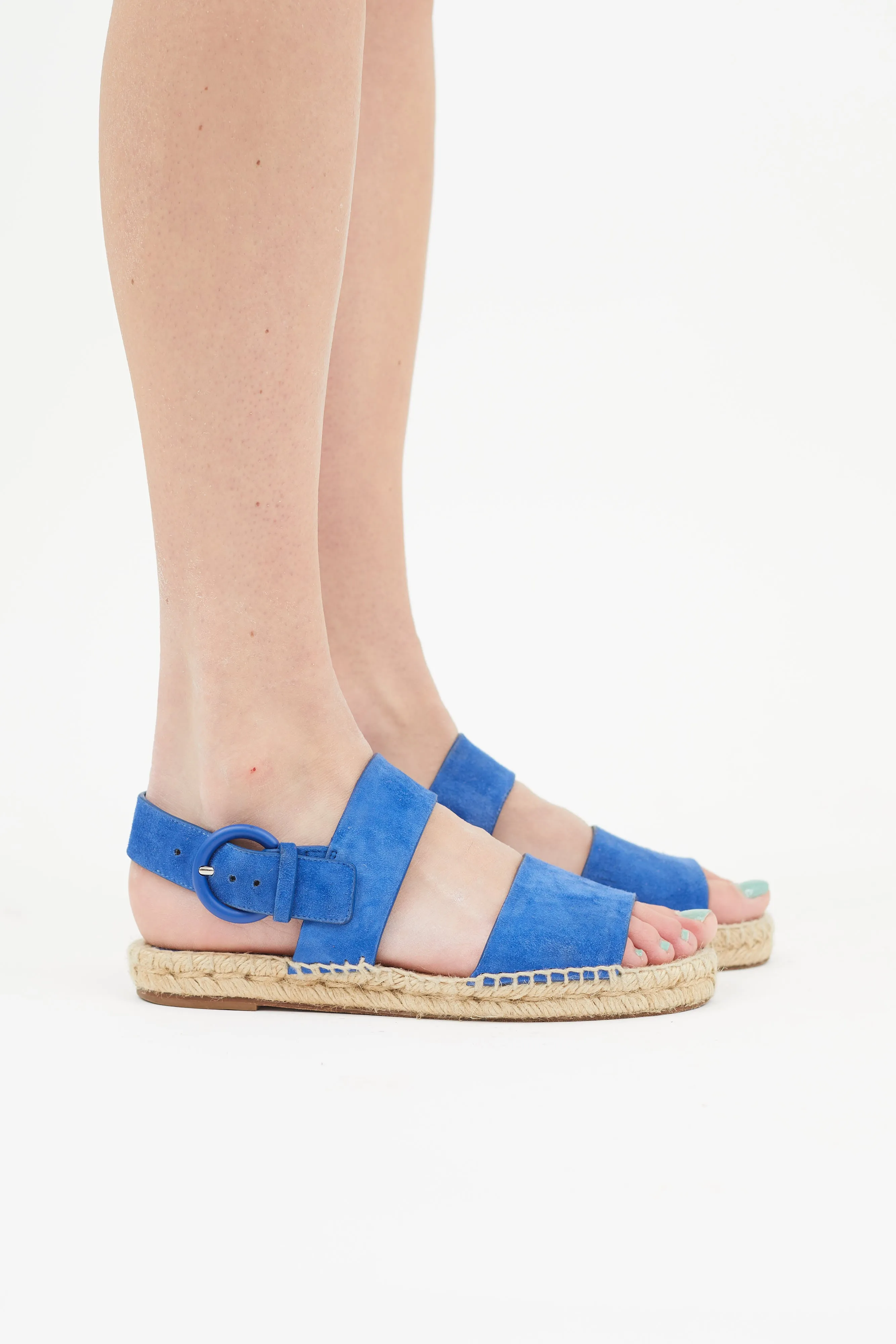 Blue Suede Espadrilles Sandal