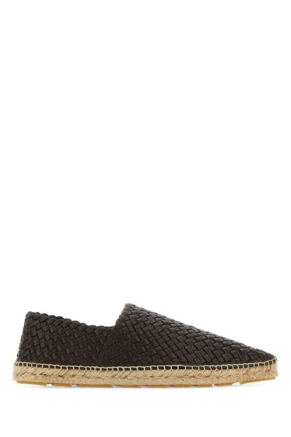 BOTTEGA VENETA | Dark brown nappa leather espadrilles