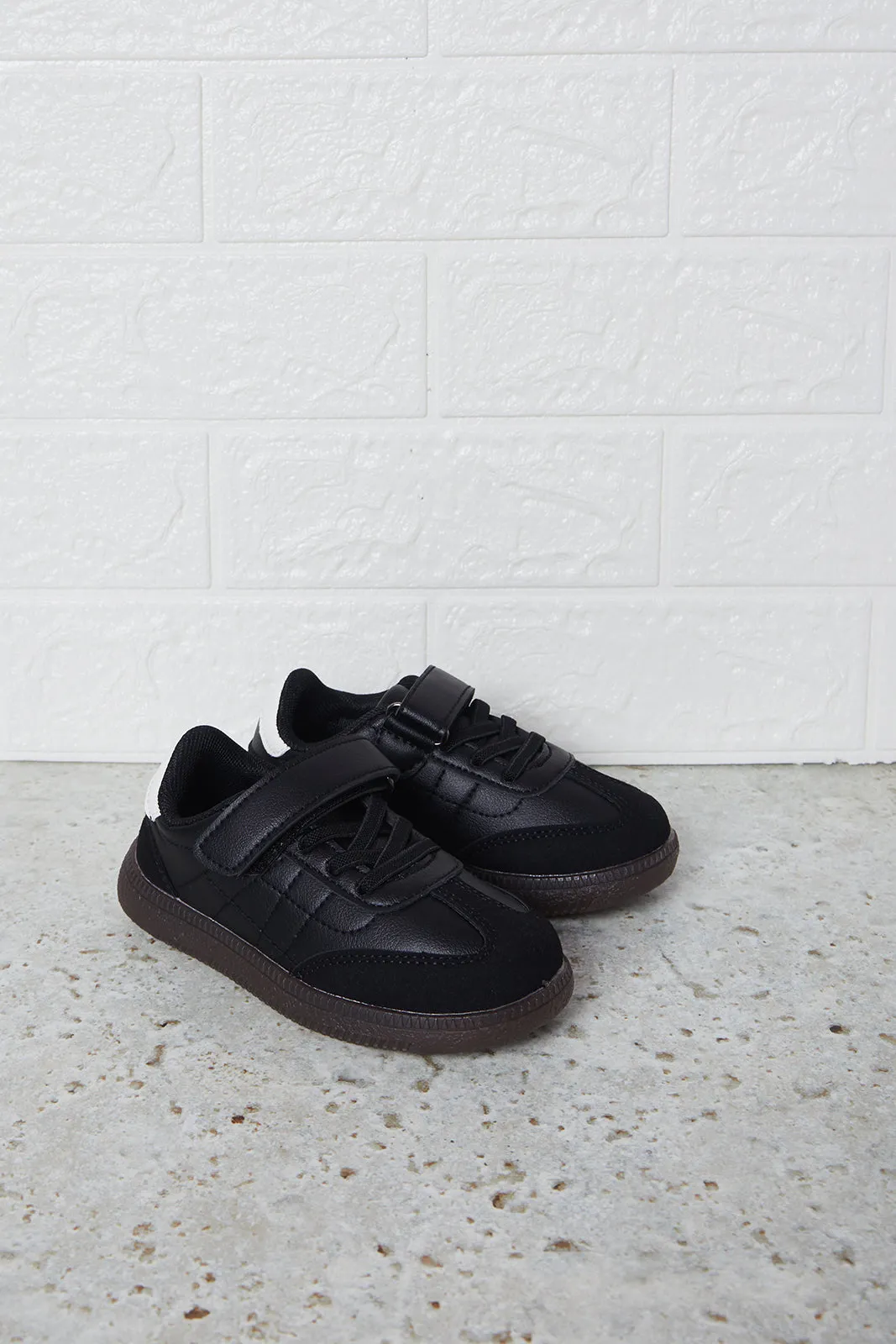 Boys Black Velcro Shoes