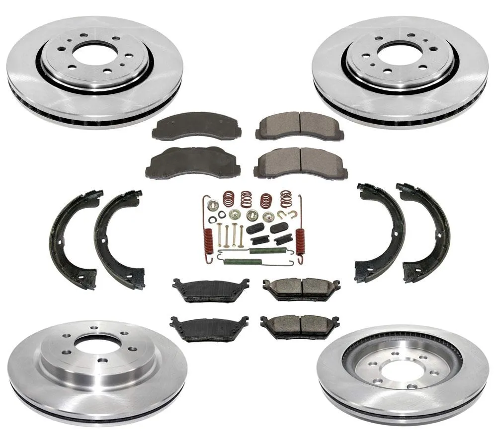 Brake Rotors Brake Pads Parking Shoes Spring Kit for Ford Expedition 2018-2020