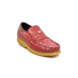 British Walkers Apollo 2 Men's Red Snake Skin Crepe Sole Shoes