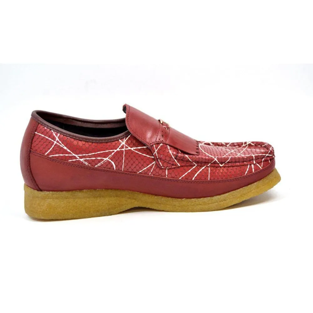 British Walkers Apollo 2 Men's Red Snake Skin Crepe Sole Shoes