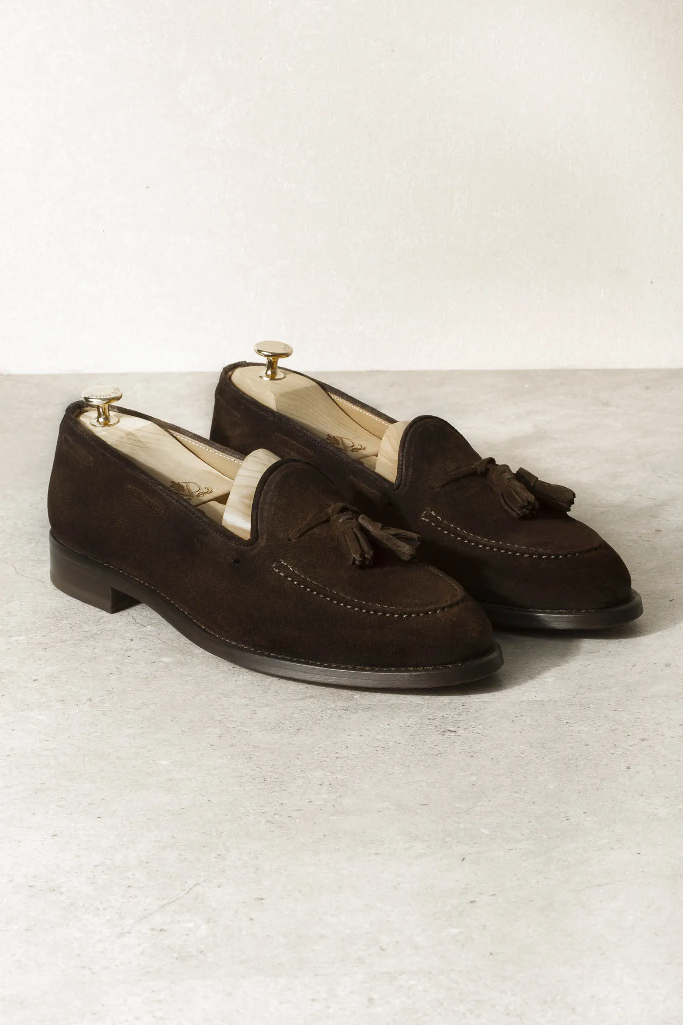 Brown suede tassel loafers - Made In Italy