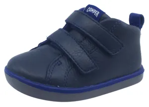 Camper for Boy's and Girl's Leather Hook and Loop Blue Bootie