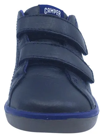 Camper for Boy's and Girl's Leather Hook and Loop Blue Bootie