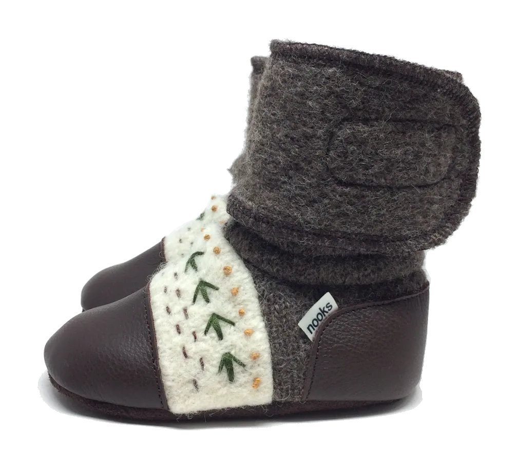 Carmanah Embroidered Felted Wool Booties