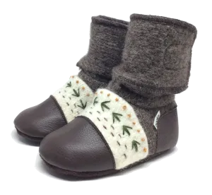 Carmanah Embroidered Felted Wool Booties