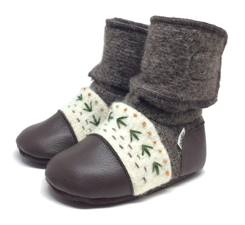 Carmanah Embroidered Felted Wool Booties