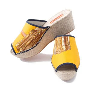 CHARO Yellow Modern Wedge Espadrilles