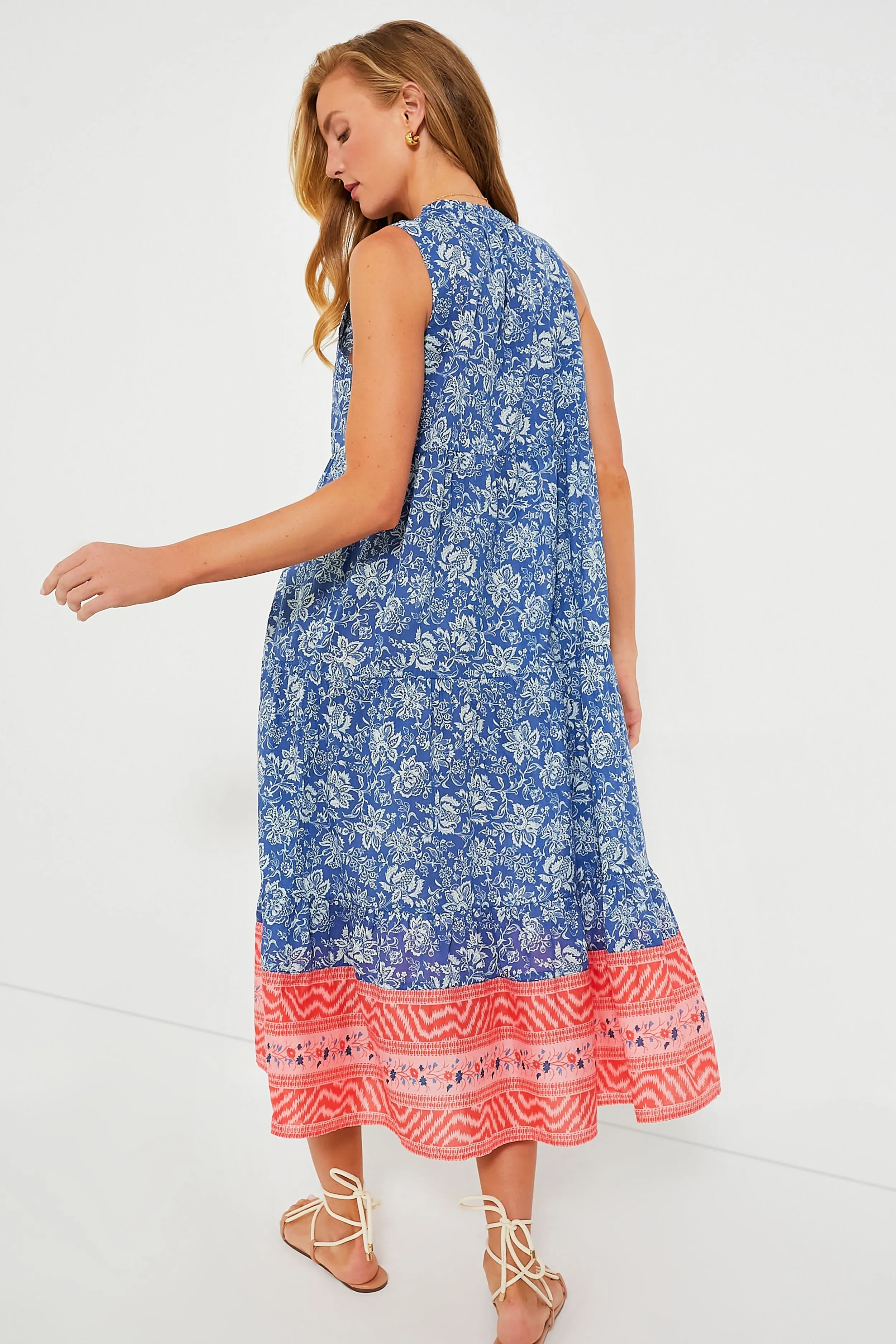 Cobalt Bouquet Salty Paloma Caftan