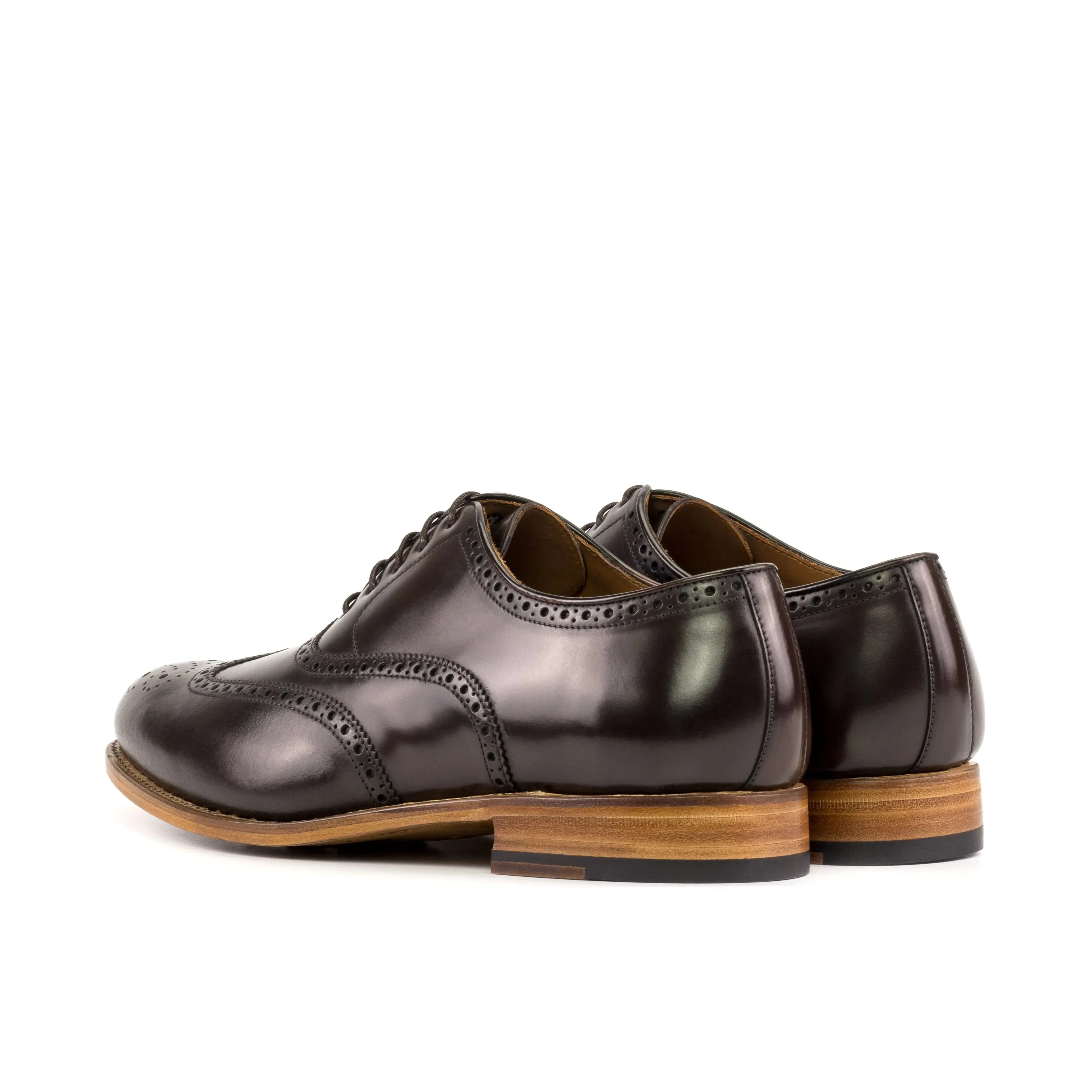 DapperFam Aeron in Dark Brown Men's Italian Cordovan Leather Full Brogue