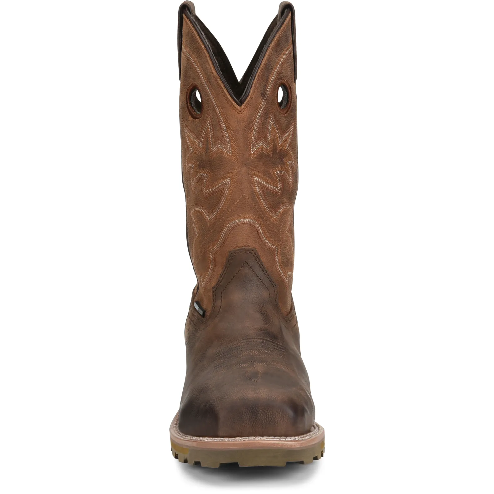 Double H Men's Abner 12" Comp Toe WP Western Work Boot- Brown - DH5353