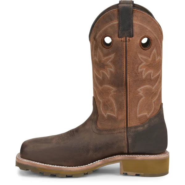 Double H Men's Abner 12" Comp Toe WP Western Work Boot- Brown - DH5353