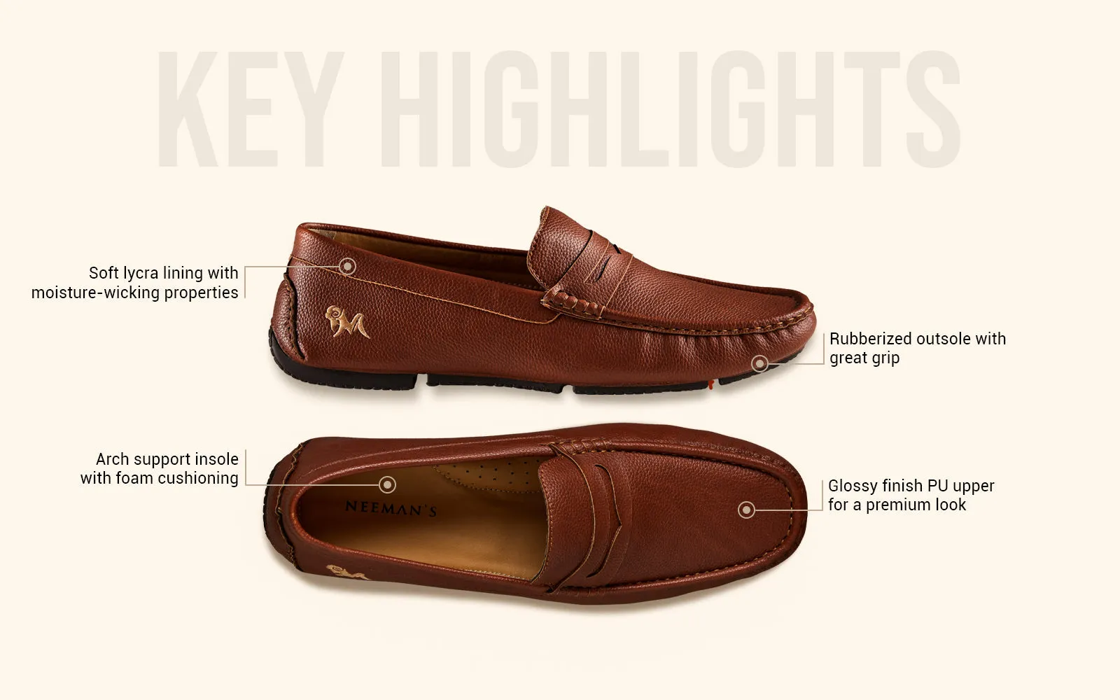 Dress Loafers : Tan