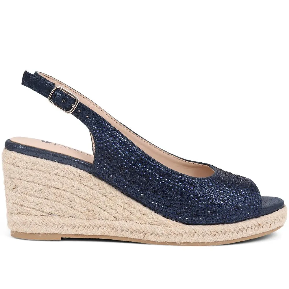 Embellished Espadrille Sandals - HUANG39007 / 324 903