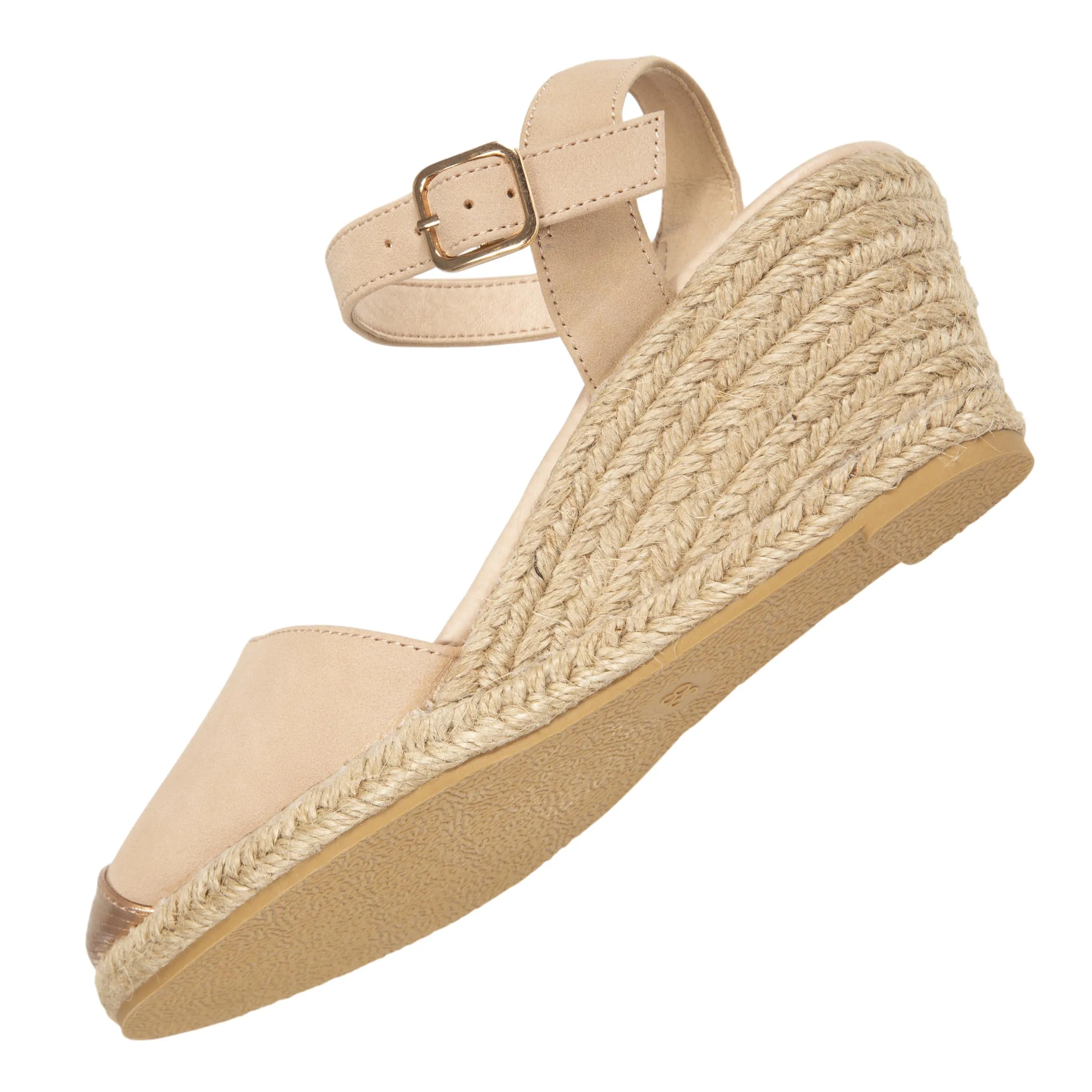 Espadrilles fermées Femme talon corde Beige