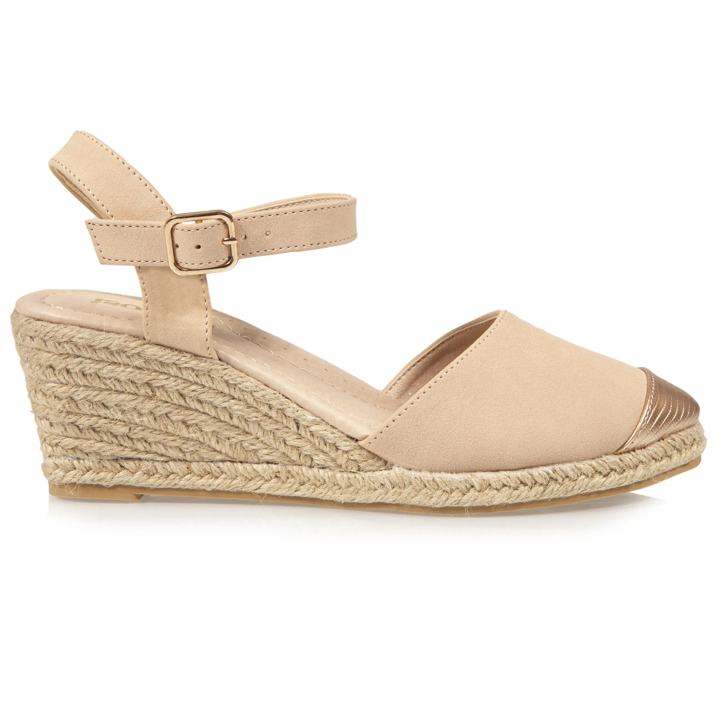 Espadrilles fermées Femme talon corde Beige