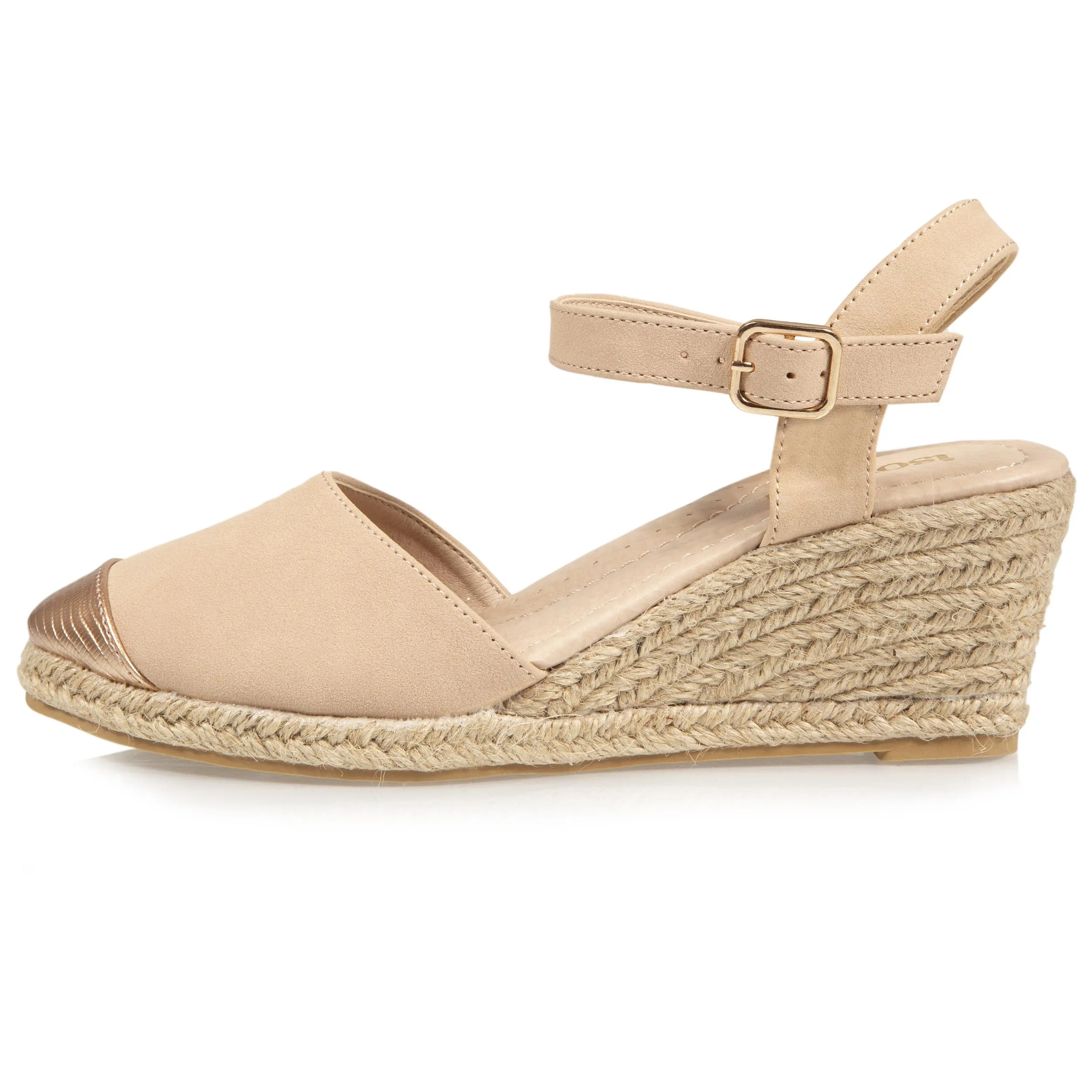 Espadrilles fermées Femme talon corde Beige