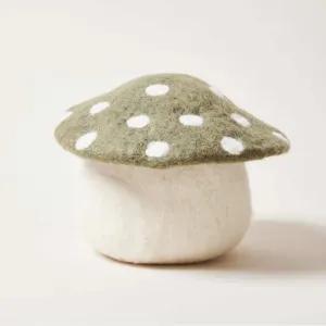 Felted Mushroom Doorstop-Moss