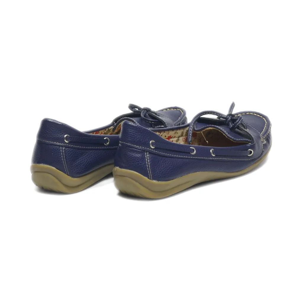 Fleet & Foster Loafers Leather Blue Colour For Women