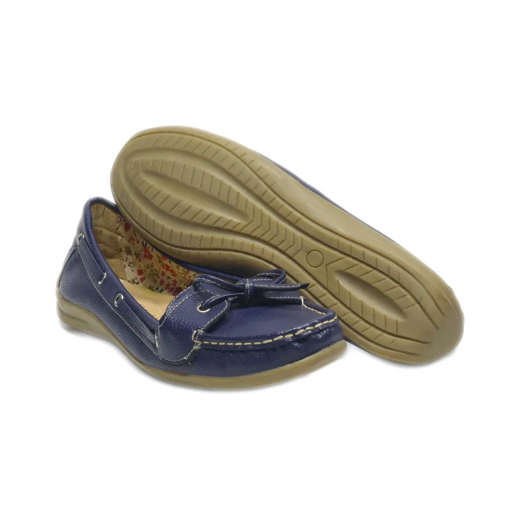 Fleet & Foster Loafers Leather Blue Colour For Women