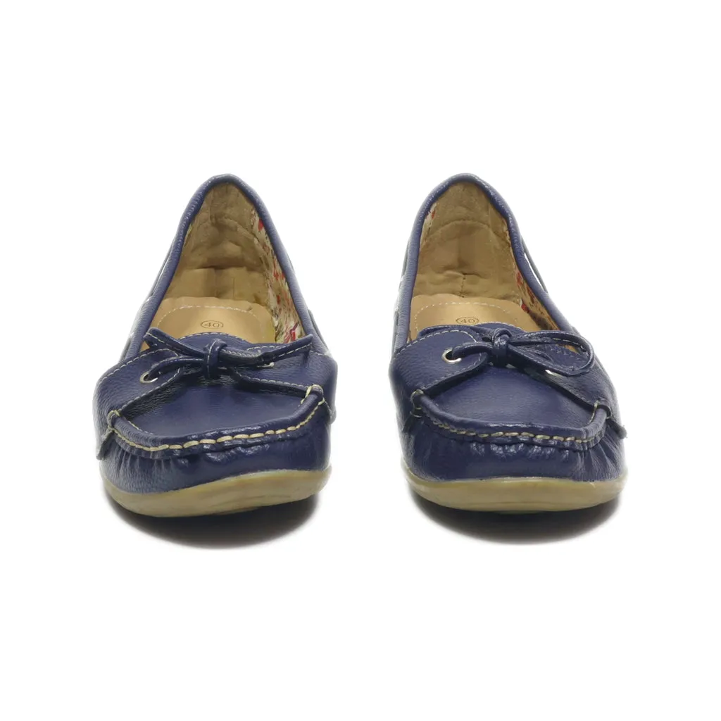 Fleet & Foster Loafers Leather Blue Colour For Women