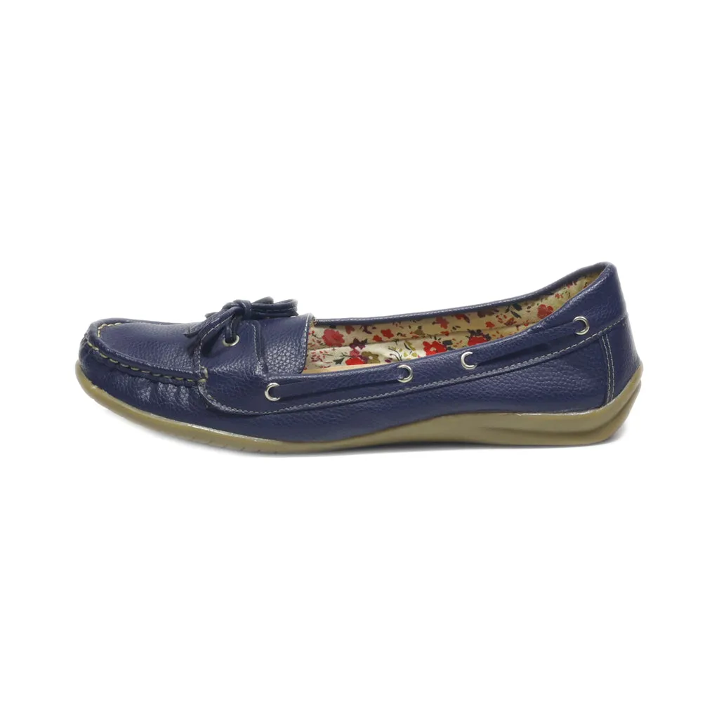 Fleet & Foster Loafers Leather Blue Colour For Women