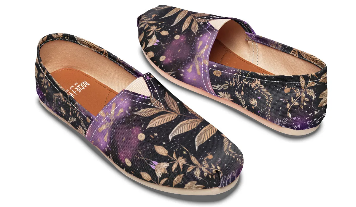 Galactic Bloom Espadrilles - Lightweight Canvas Slip-Ons with Elastic V for Easy Comfort