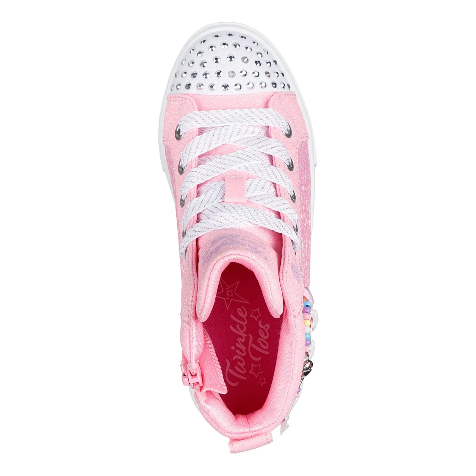 Girl's Skechers, Twinkle Toes: Twinkle Sparks - Charm Bestie High Top Sneaker - Little Kid