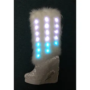 Happy-455 Light-Up Velvet/Fur Knee Boots