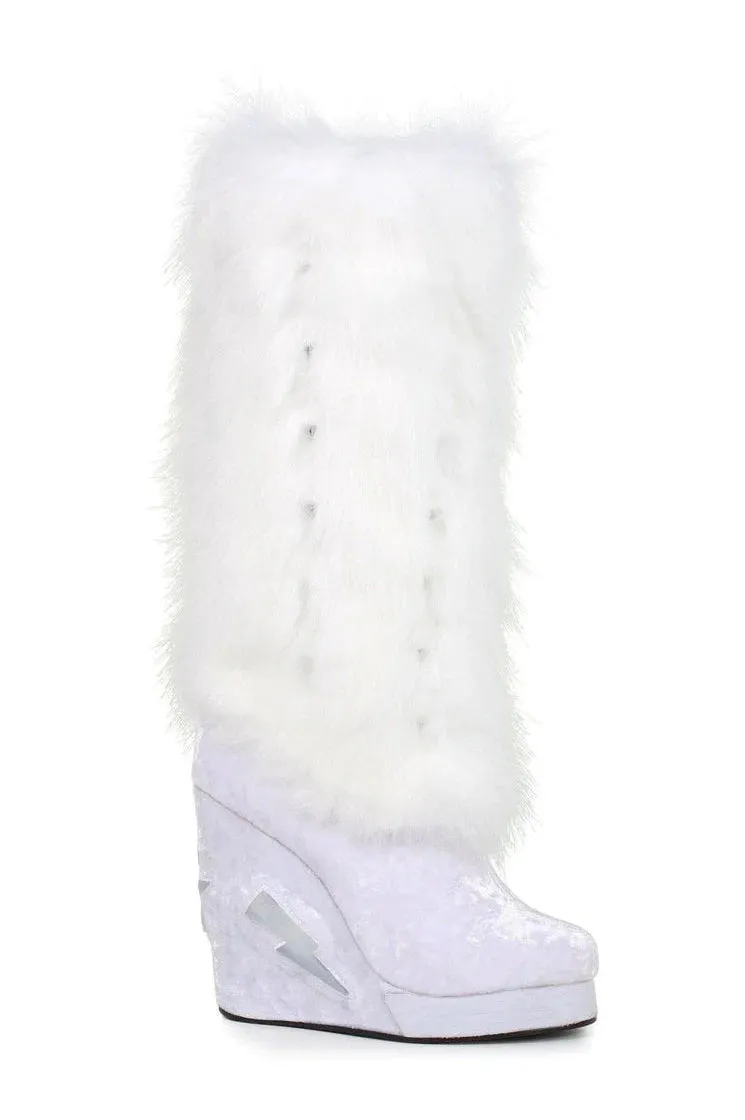 Happy-455 Light-Up Velvet/Fur Knee Boots