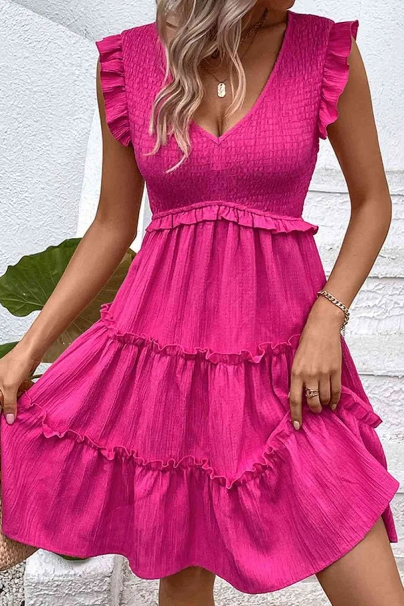 Island Hues Summer Hot Pink Mini Dress