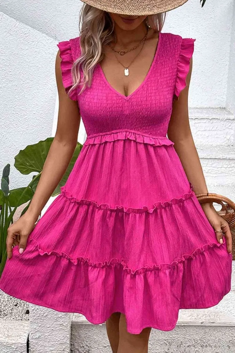 Island Hues Summer Hot Pink Mini Dress