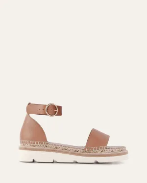 IVY FLAT SANDALS TAN LEATHER