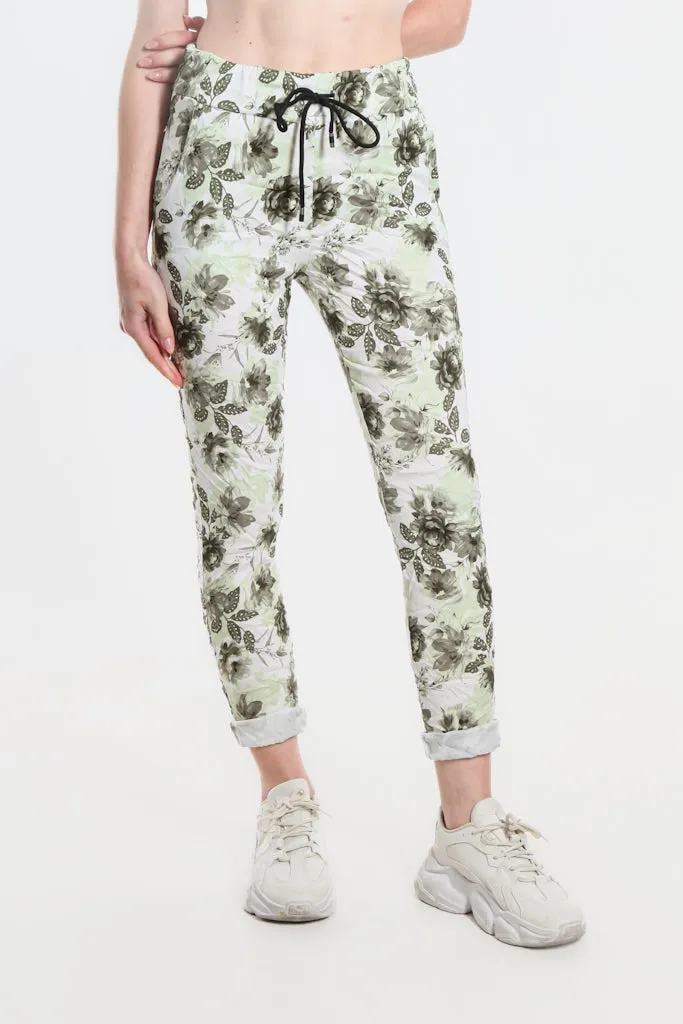 Izzy Floral Leaves Featherweight Pant (PL712F)