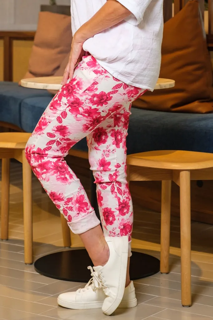 Izzy Floral Leaves Featherweight Pant (PL712F)